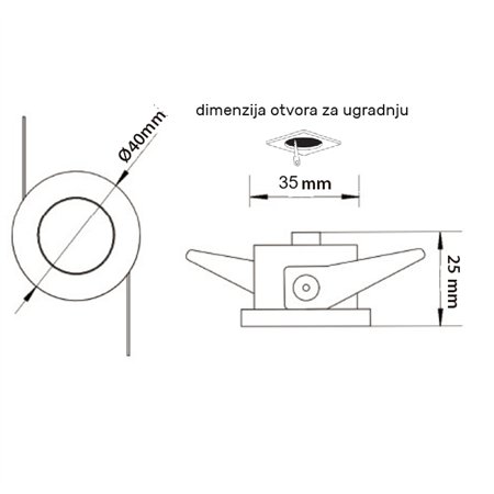 LED ROZETNA L1030-3 OKRUGLA 3W 4000K CRNA