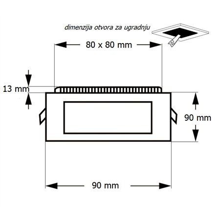 LED PANEL U/Z KNS1-03W 4000K