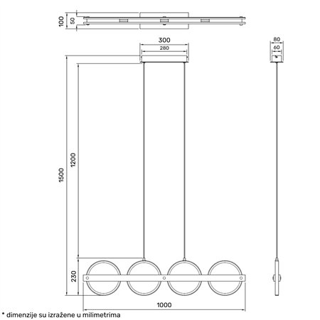 SOLEA 3 LUSTER 36W 3000/4000/6000K CRNA/DRVO