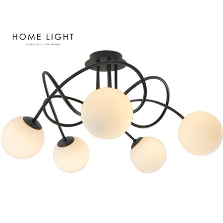 Luster sa pet E14 sijalica u crnoj boji idealan je za veće prostore