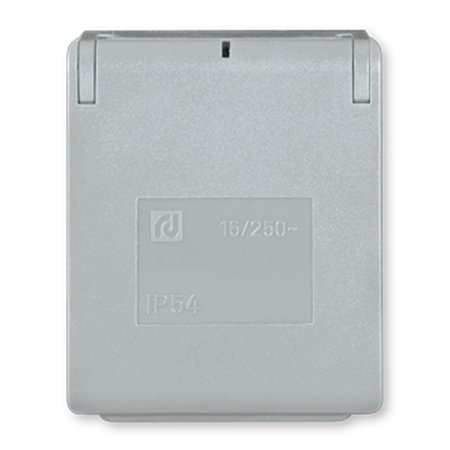 231.11 Priključnica dvopolna16A 250V~ za ugradnju na panel IP54, siva
