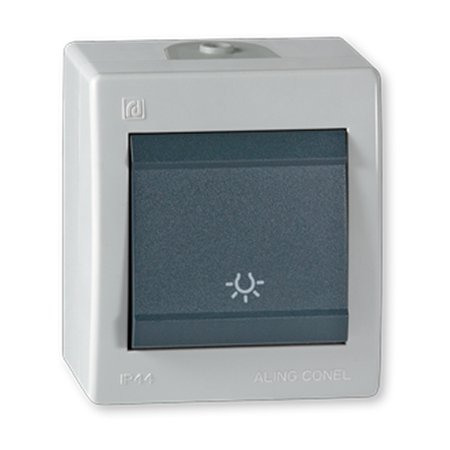 255.1A Taster sklopka za svetlo POWER 10A 250V~ IP44, sivo /ant