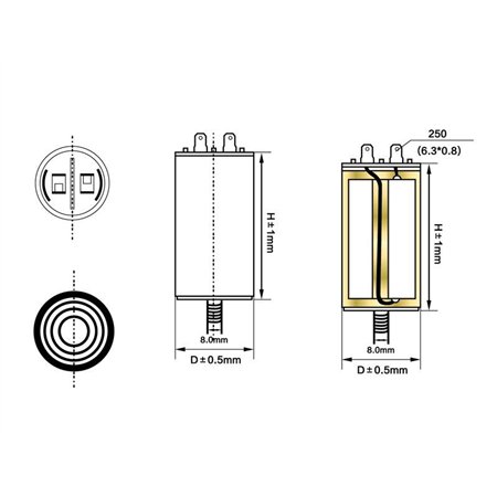 Kondenzator kapaciteta (Uf/VDB) - 10 μF.