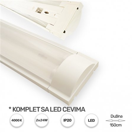 Komplet kućište sa dve LED cevi snage po 24W svaka