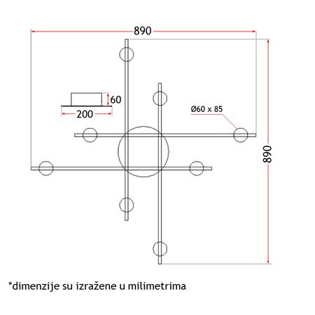 PLAFONSKA SVETILJKA VESTA 379 CRNA