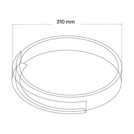 LED PLAFONJERA EL1671 O 16W 3000K CRNA/BELA