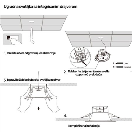LED SVETILJKA JM-031 DIMABILNA 8W CCT 60° BELA