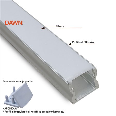 Nadgradni LED aluminijumski profil