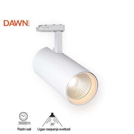 LED REFLEKTOR ŠINSKI JM 4069 20W 3000K 36° BELI TROSTEPENI