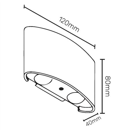 LED SVETILJKA JM 020 ZIDNA 4W 4000K IP54 ANTRACIT