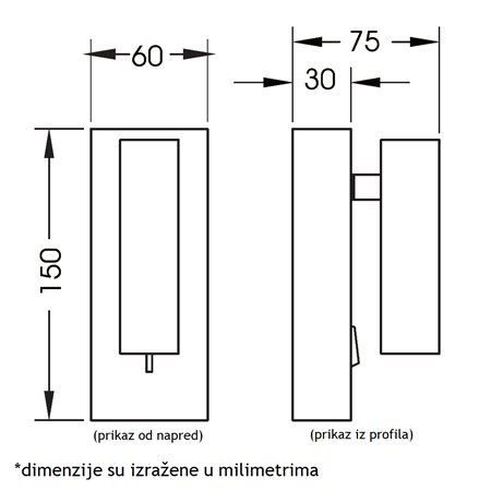LED SVETILJKA JM-063 ZIDNA 3W 3000K BRONZA/CRNA