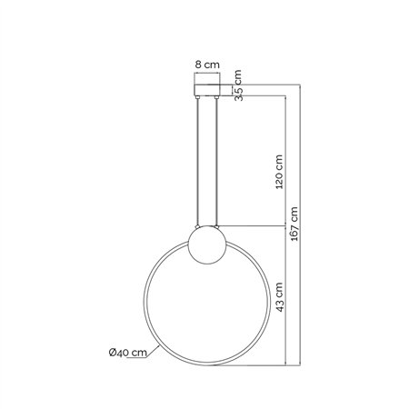 VESTA 563 VISILICA 25W 3000K CRNA/MESING