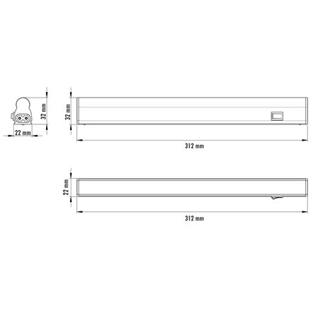 LED SVETILJKA KL T5 0,3m 4W 6500K PREKIDAČ BELA