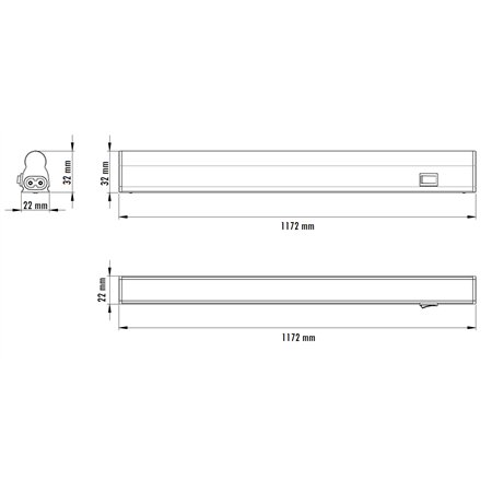 LED SVETILJKA KL T5 1,2m 16W 6500K PREKIDAČ BELA