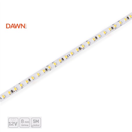 LED traka snage 12W po metru. Emituje hladno belo svetlo.