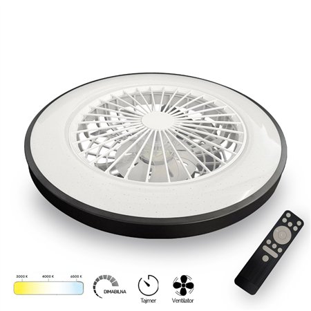 Led plafonjera sa ugrađenim ventilatorom i mogućnošću dimovanja svetla.